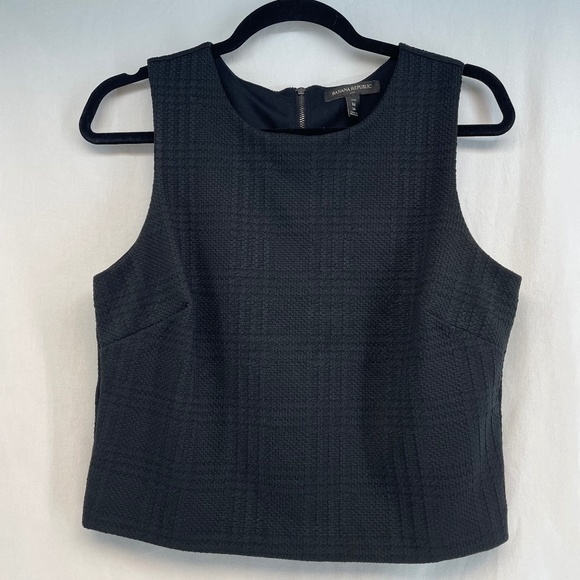 Banana Republic Cropped Tank Black Women’s Size Medium Petite - Picture 1 of 10